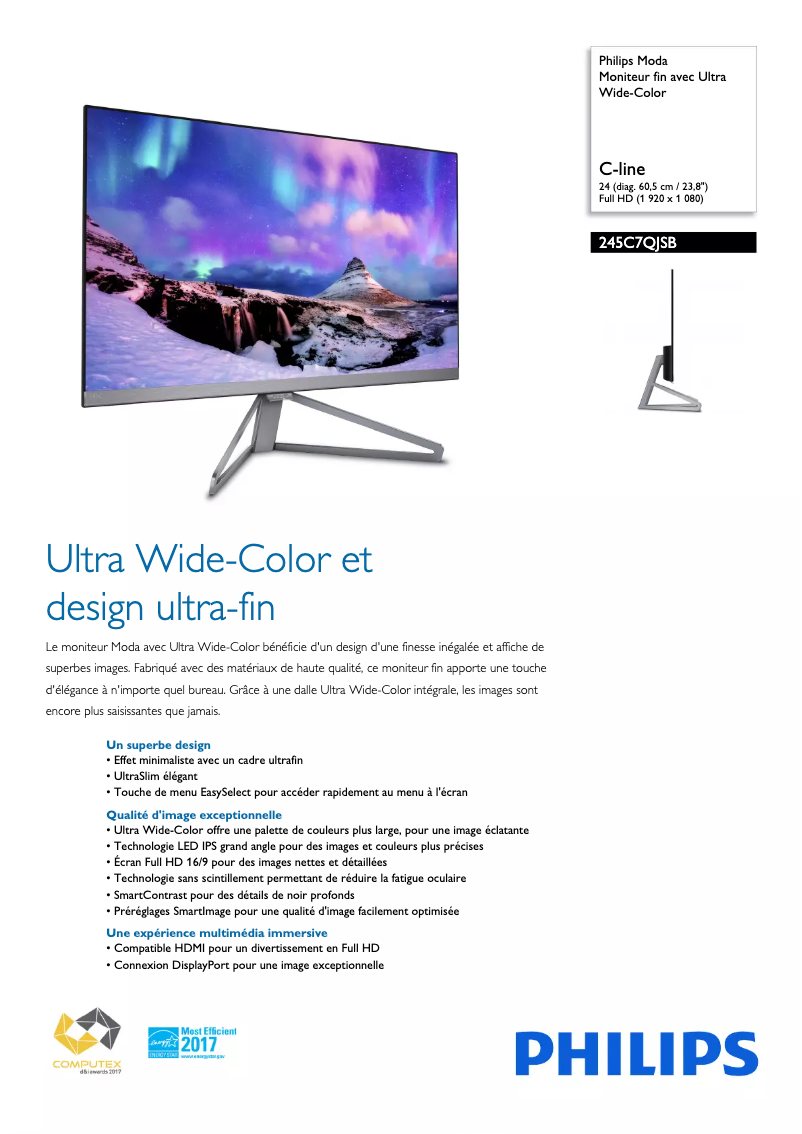 Imagen de la primera página del manual del dispositivo 245C7QJSB