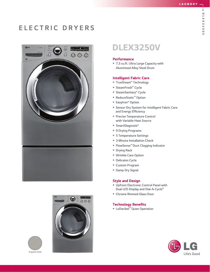 Página nº 1 - Ficha técnica LG DLEX3250V