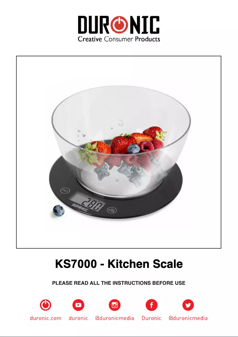 Página 1 del manual Manual de usuario Duronic KS7000