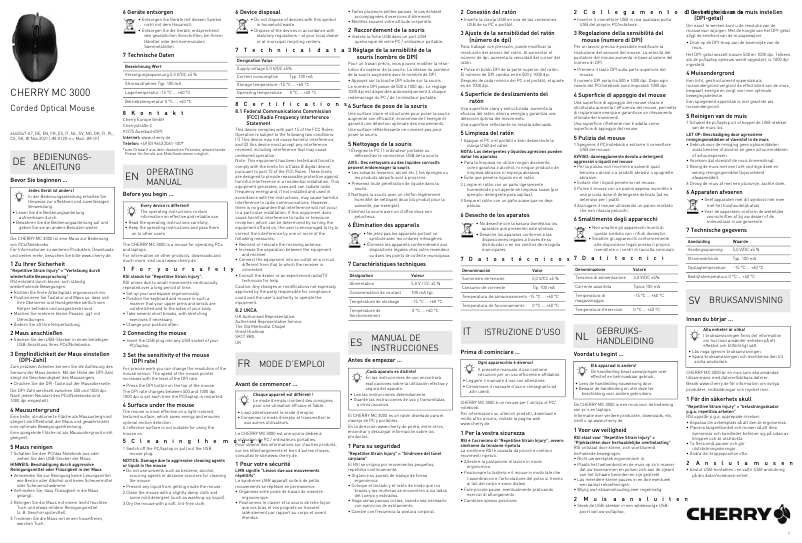 Página nº 1 - Manual de usuario Cherry MC 3000