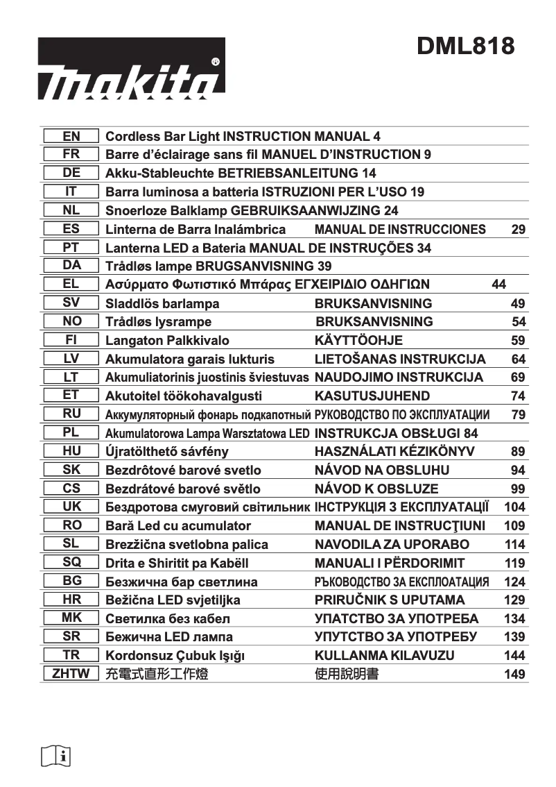 Página 1 del manual Manual de usuario Makita DML818