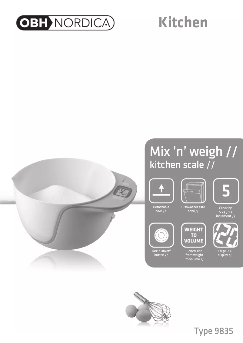 Página 1 del manual Manual de usuario OBH Nordica Mix 'n' Weigh 9835