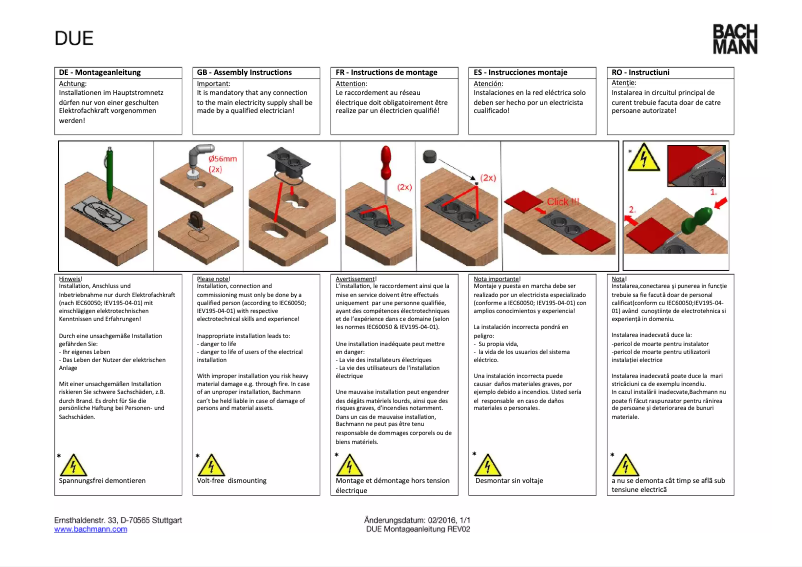 Página 1 del manual Manual de usuario Bachmann DUE