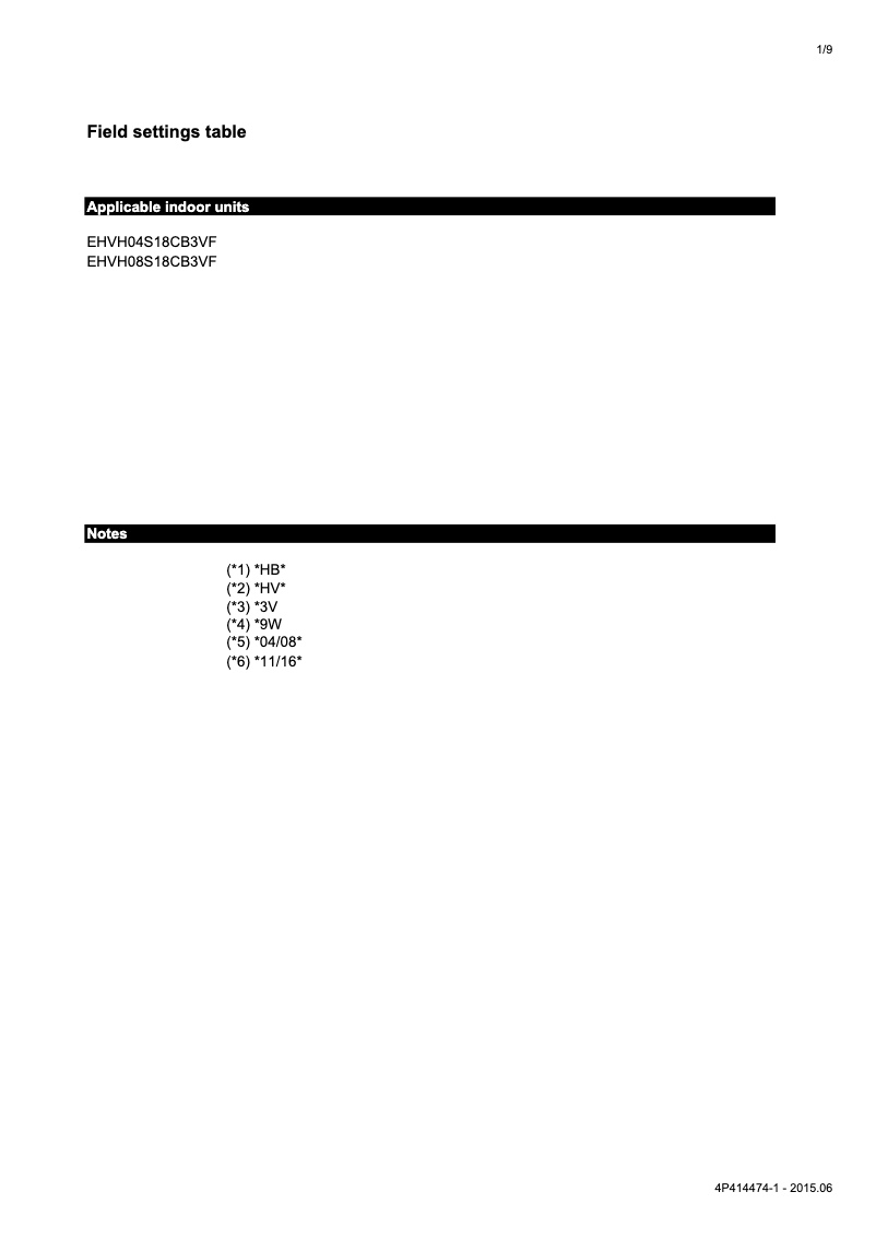 Imagen de la primera página del manual del dispositivo EHVH08S18CB3VF