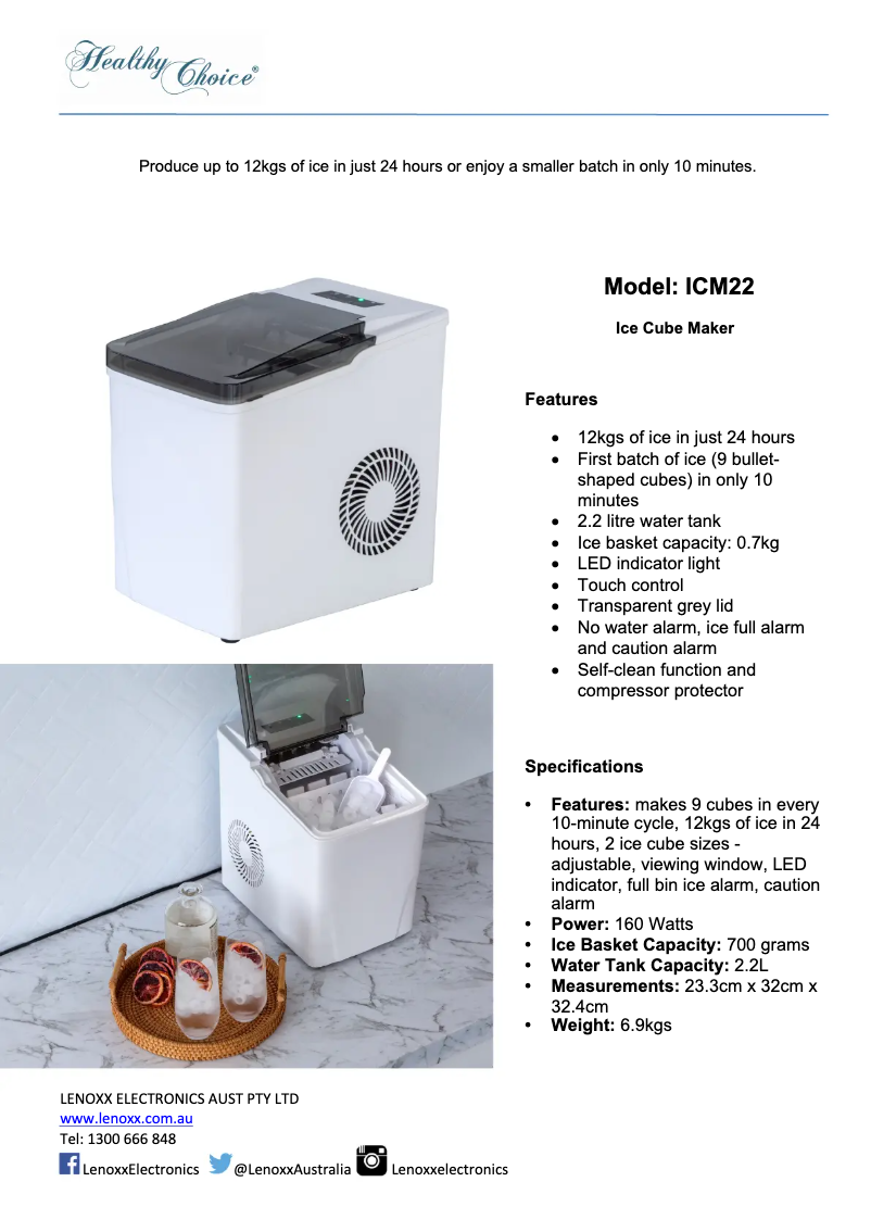 Imagen de la primera página del manual del dispositivo ICM22