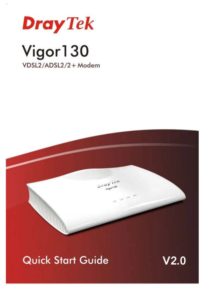 Página 1 del manual Guía de inicio rápido Draytek Vigor 130