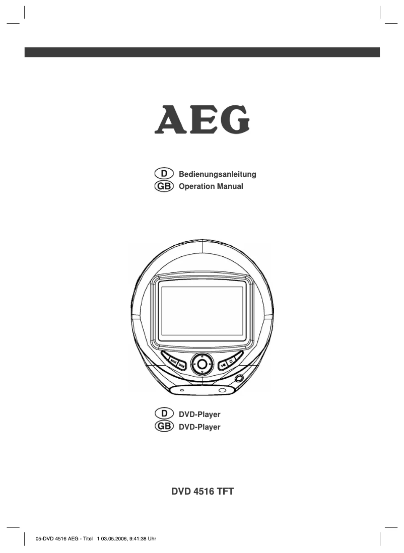 Página 1 del manual Manual de usuario AEG DVD 4516 TFT