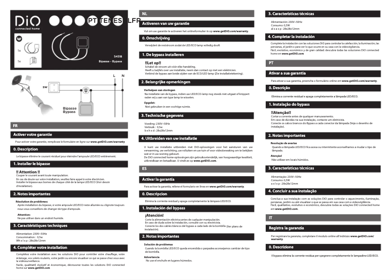 Página 1 del manual Manual de usuario DiO 54518