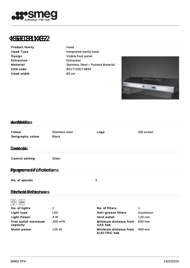 Página 1 del manual Folleto Smeg KSEC81XE2