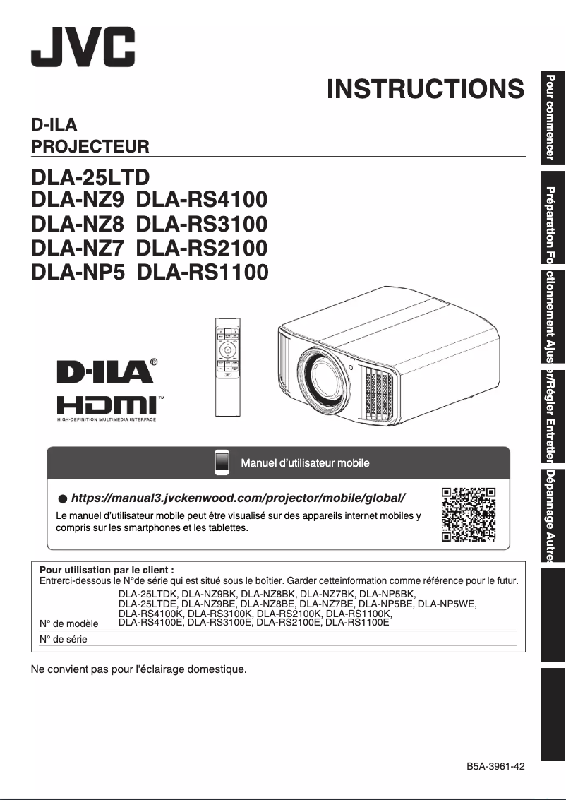 Página 1 del manual Manual de usuario JVC DLA-NP5