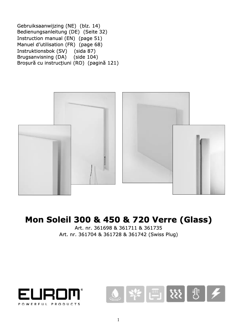 Imagen de la primera página del manual del dispositivo Mon Soleil 300 Verre