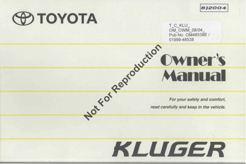 Imagen de la primera página del manual del dispositivo Kluger (2005)