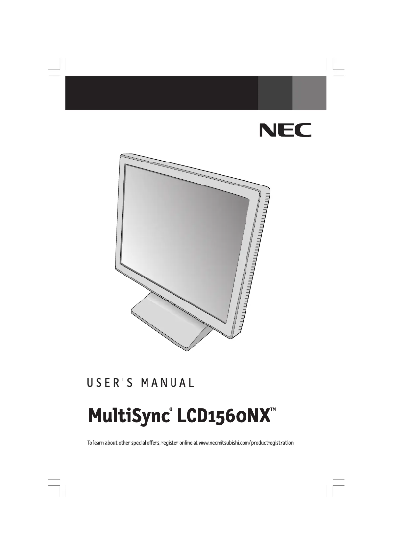 Imagen de la primera página del manual del dispositivo MultiSync LCD1560NX