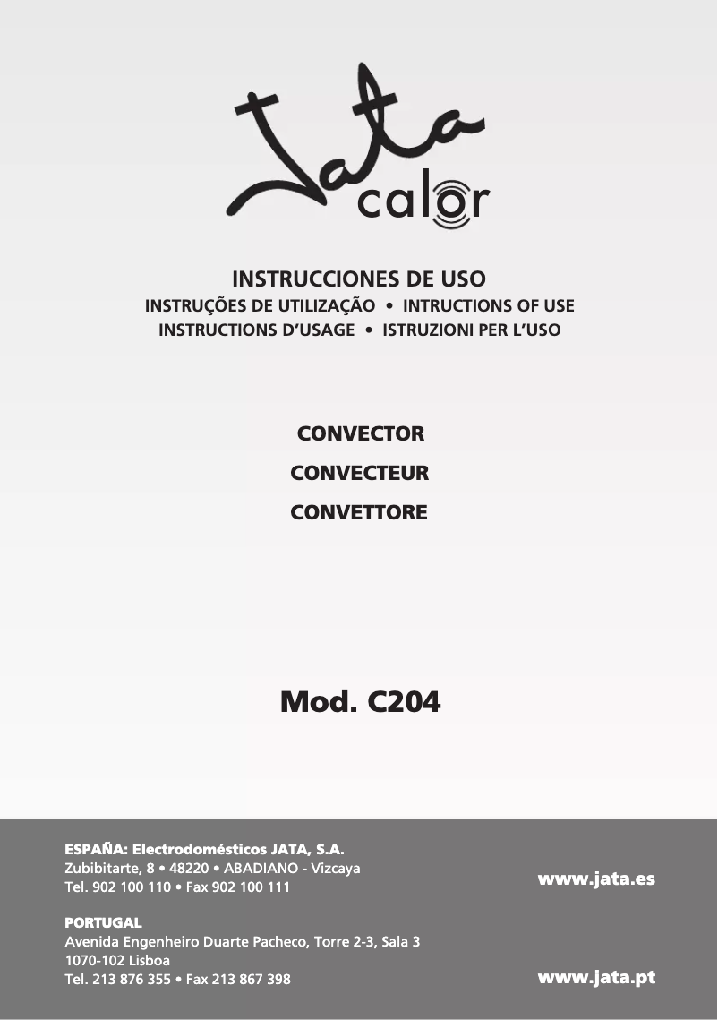 Página 1 del manual Manual de usuario Jata C204