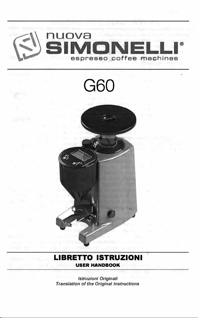 Página 1 del manual Manual de usuario Nuova Simonelli G60