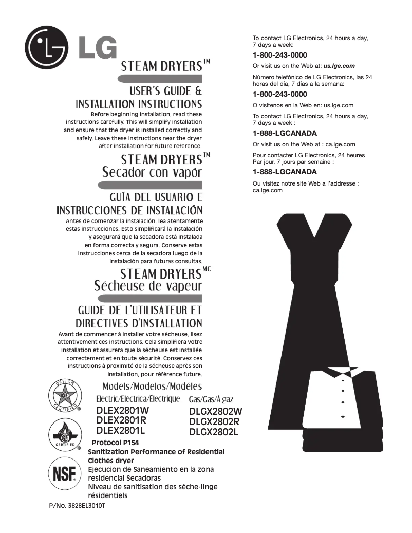 Imagen de la primera página del manual del dispositivo DLEX2801W