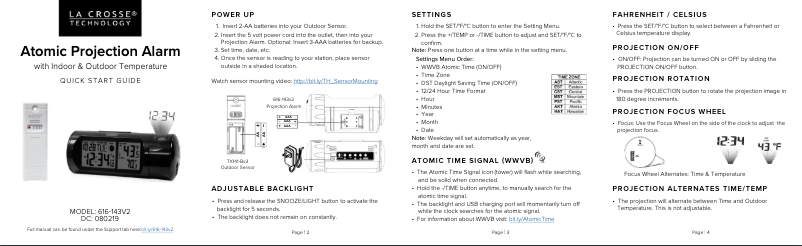 Página 1 del manual Guía de inicio rápido La Crosse Technology 616-143V2
