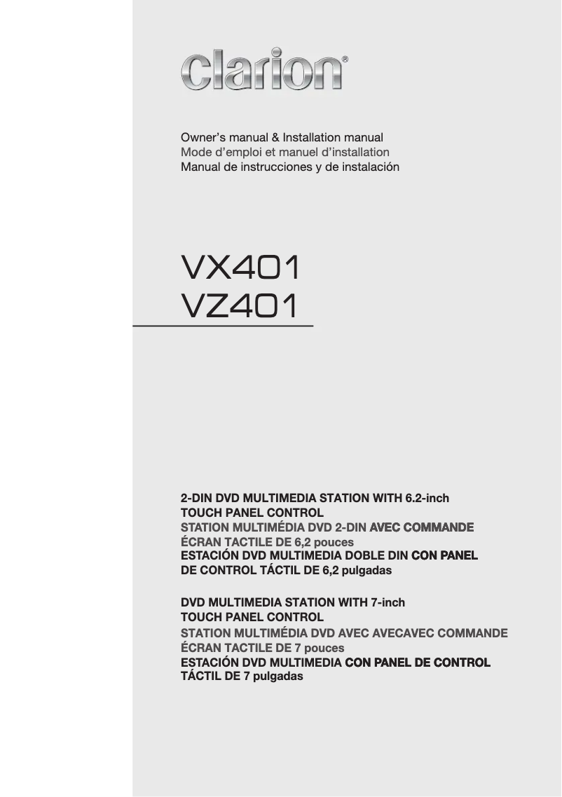 Imagen de la primera página del manual del dispositivo VX401