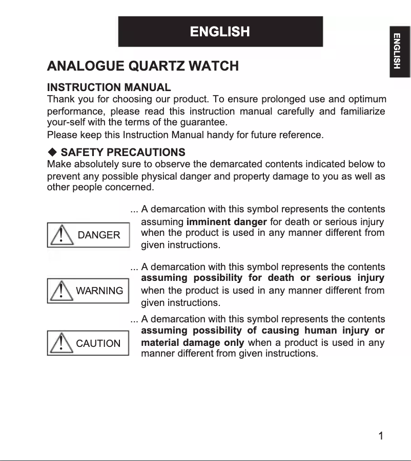 Imagen de la primera página del manual del dispositivo Contemporary QC0M004W