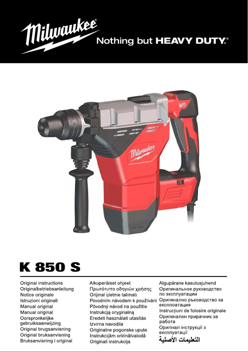 Página 1 del manual Manual de usuario Milwaukee K 850 S
