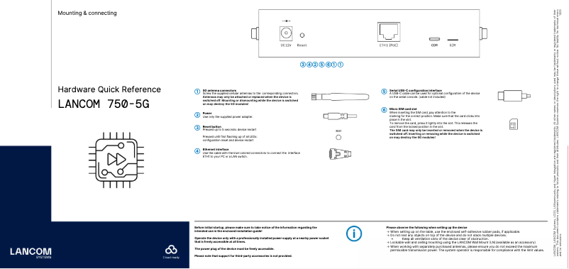 Imagen de la primera página del manual del dispositivo 750-5G