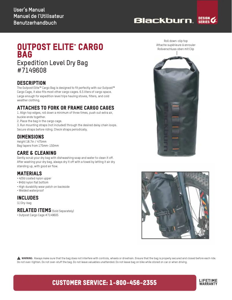 Página nº 1 - Manual de usuario Blackburn Outpost Elite