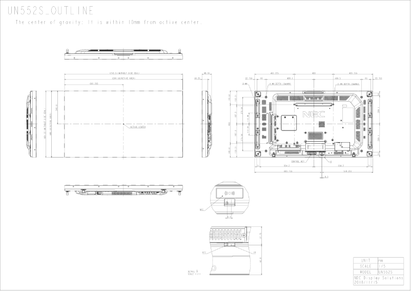 Imagen de la primera página del manual del dispositivo MultiSync UN552S