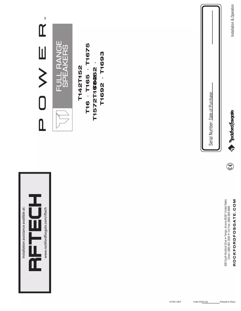 Imagen de la primera página del manual del dispositivo Power T1572