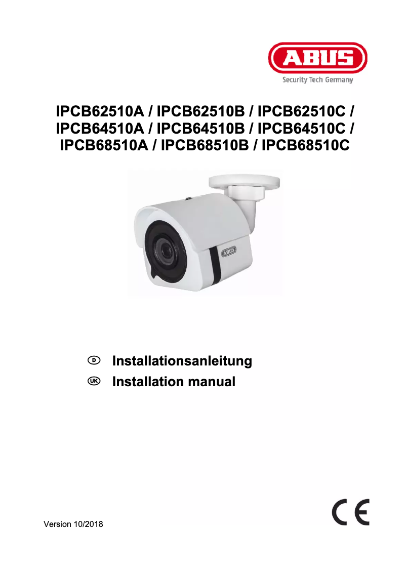 Imagen de la primera página del manual del dispositivo IPCB68510A