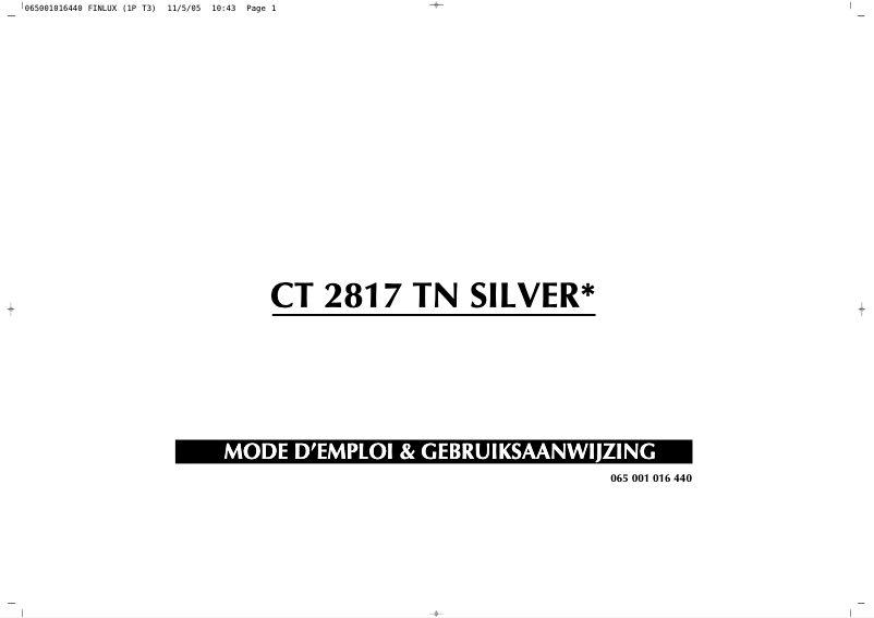 Imagen de la primera página del manual del dispositivo CT2817TN Silver