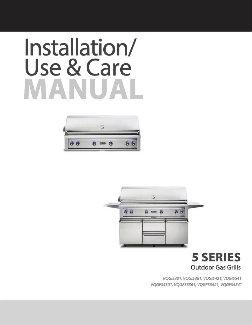 Página 1 del manual Guía de instalación Viking VQGFS5541NSS