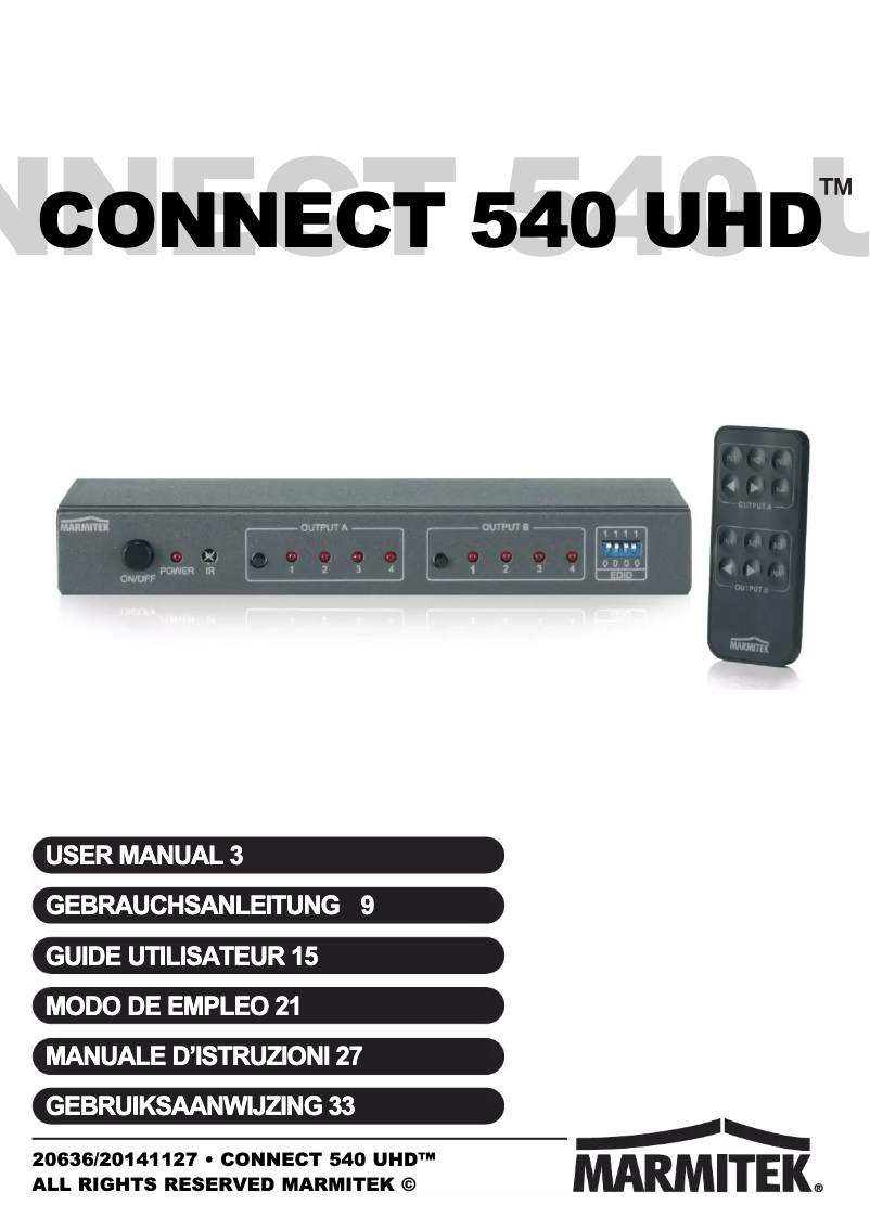 Página 1 del manual Manual de usuario Marmitek Connect 540 UHD
