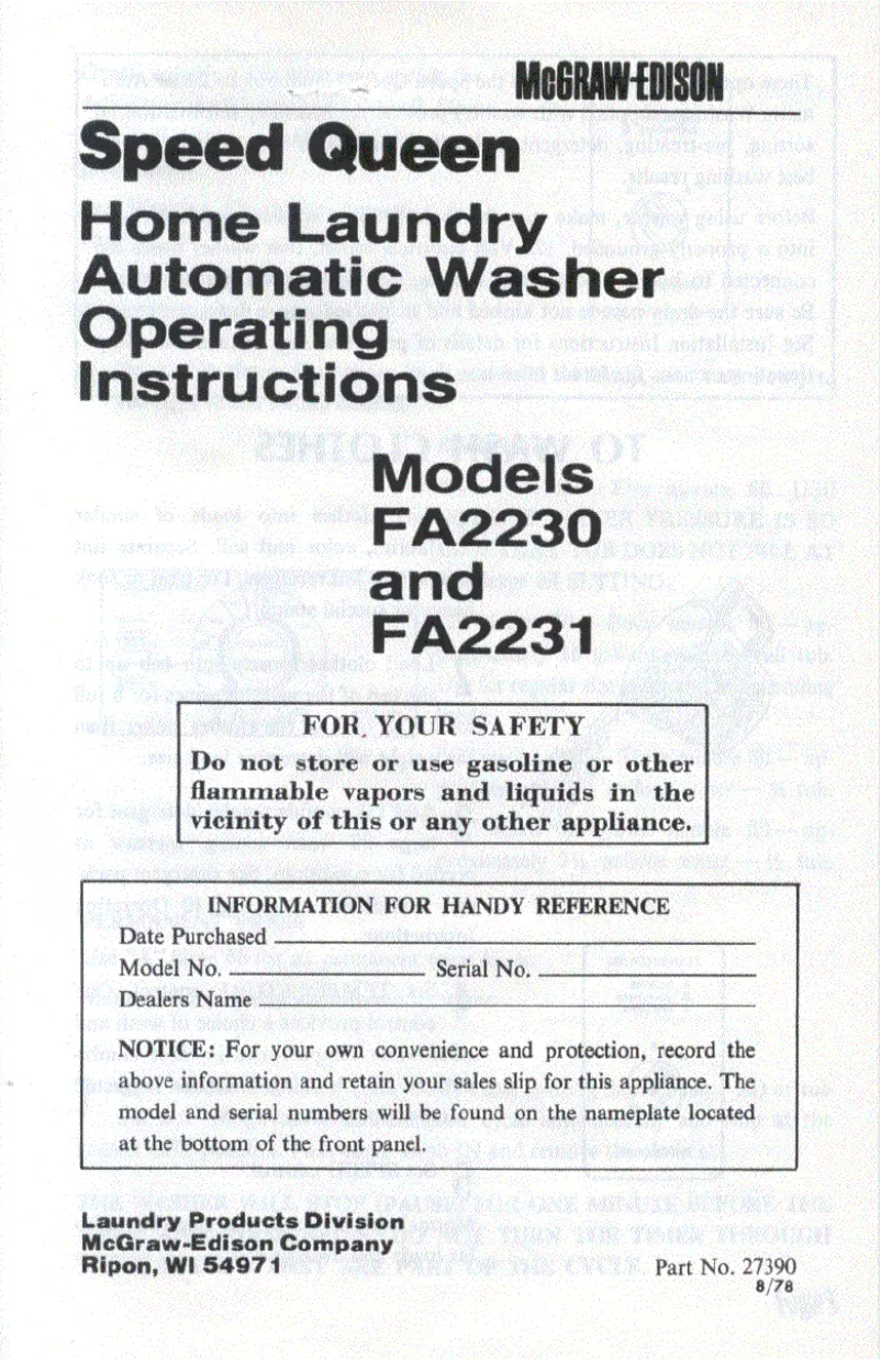 Imagen de la primera página del manual del dispositivo FA2230