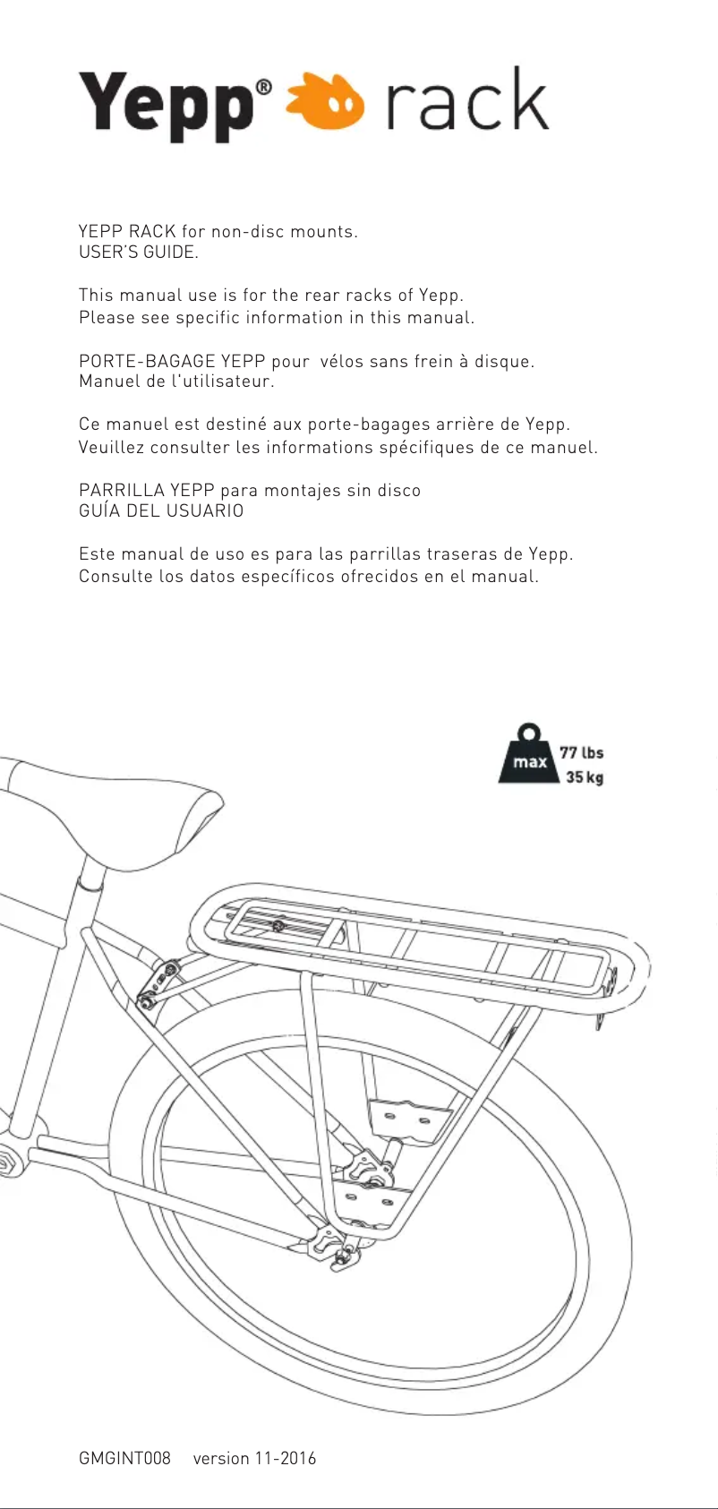 Página 1 del manual Manual de usuario Thule Yepp Rear Rack