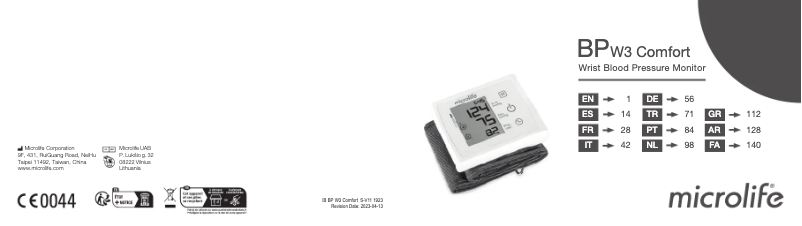 Página nº 1 - Manual de usuario Microlife BP W3 Comfort