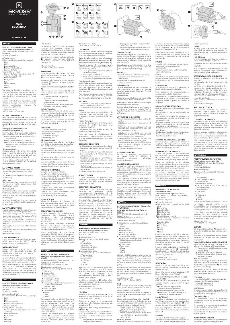 Página 1 del manual Manual de usuario Skross Alpha