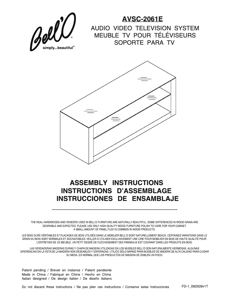 Página nº 1 - Manual de usuario Bell'O AVSC-2061E