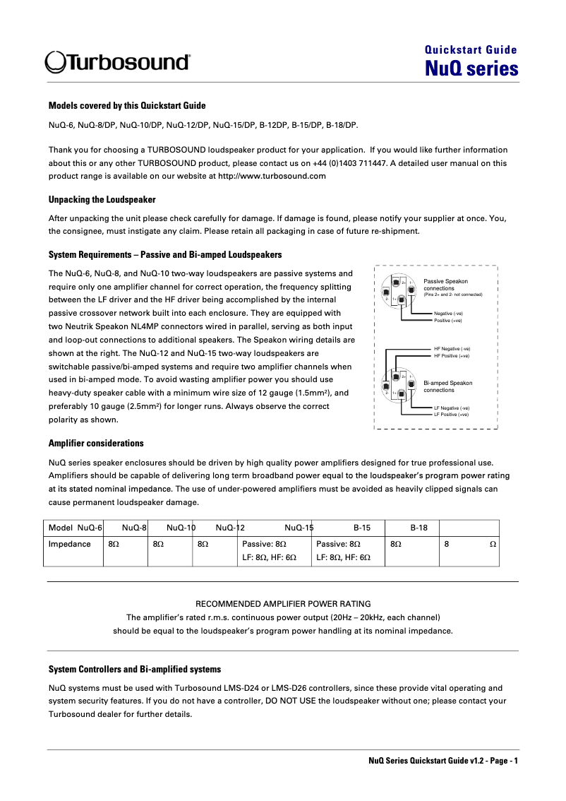 Imagen de la primera página del manual del dispositivo NuQ-6