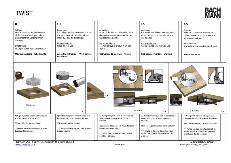 Imagen de la primera página del manual del dispositivo TWIST
