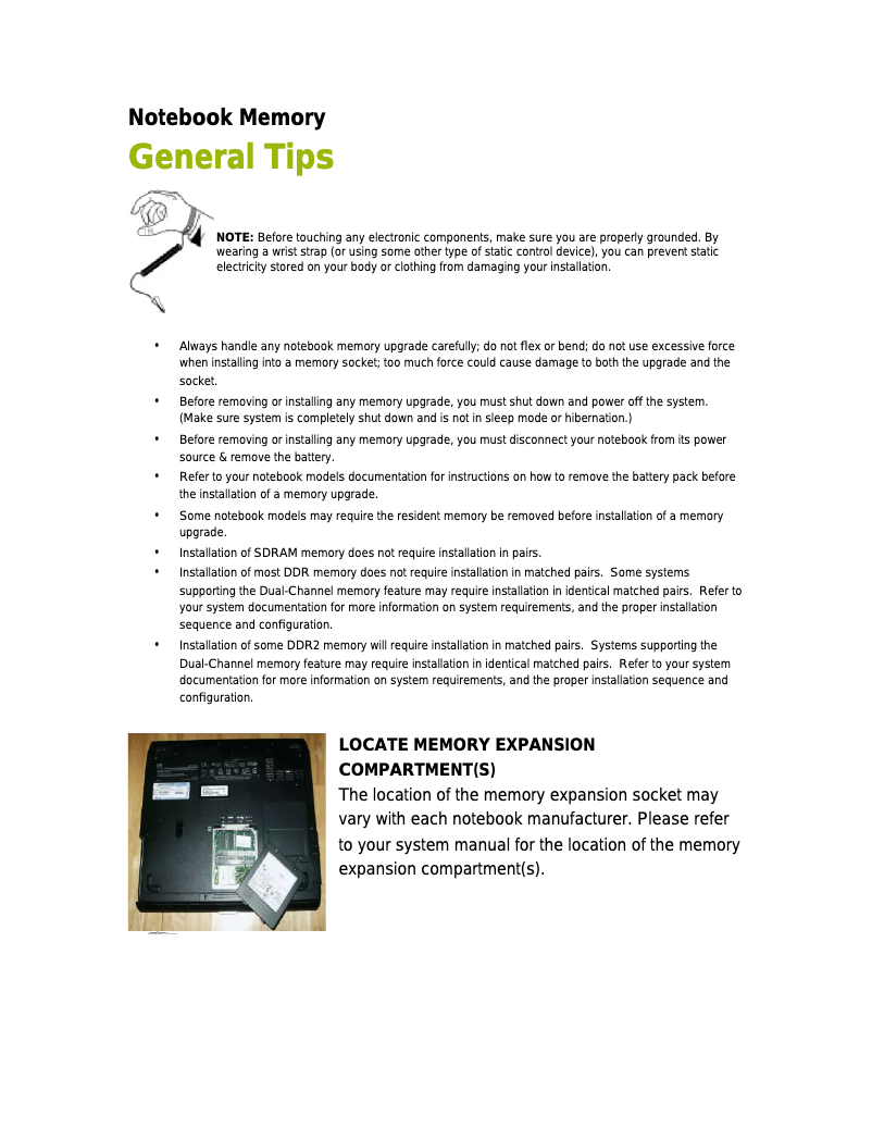 Imagen de la primera página del manual del dispositivo 1GBDDR