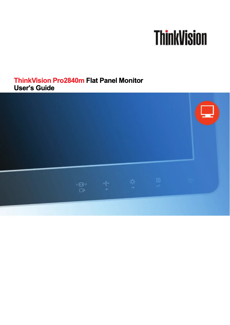Página nº 1 - Manual de usuario Lenovo ThinkVision Pro2840m