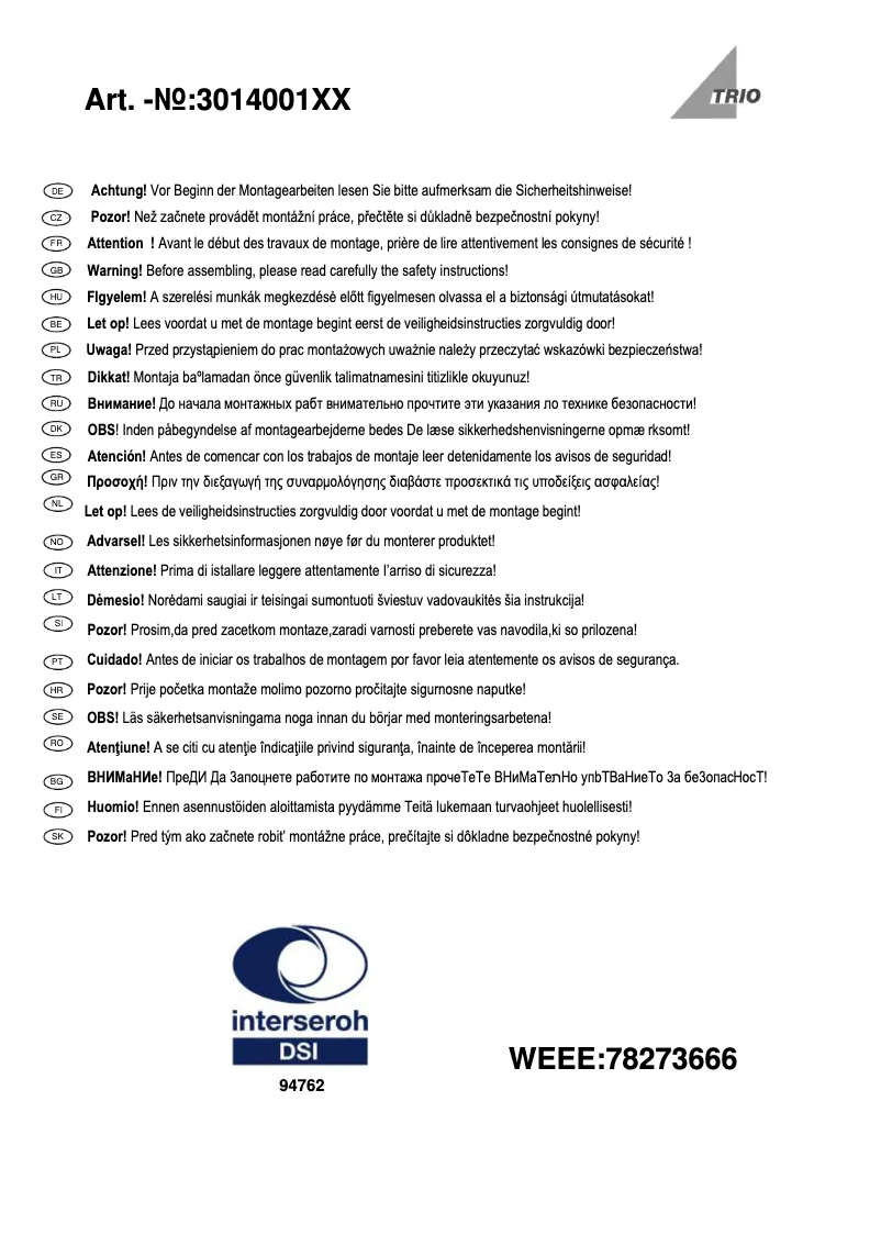 Imagen de la primera página del manual del dispositivo Diego 301400101