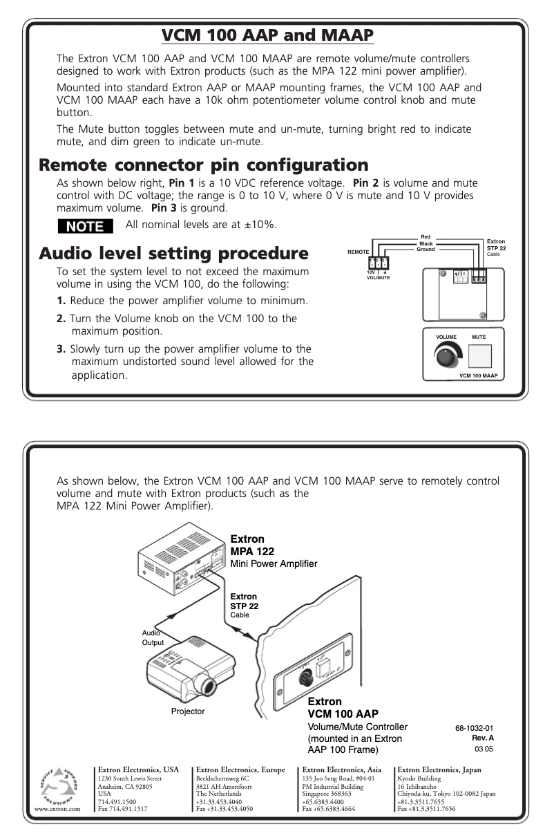 Página 1 del manual Manual de usuario Extron VCM 100 MAAP