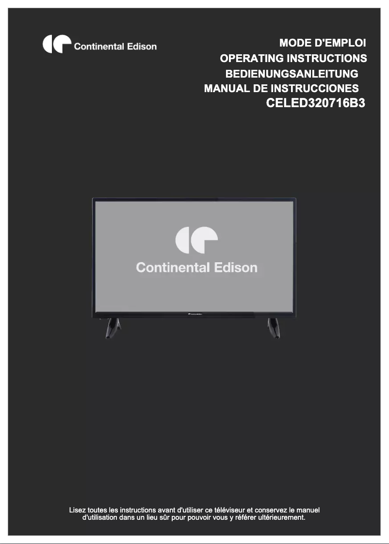 Página 1 del manual Manual de usuario Continental Edison CELED320716B3
