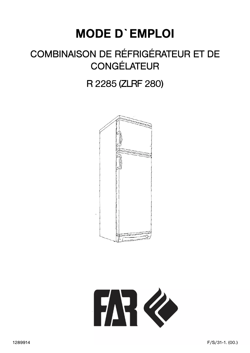 Imagen de la primera página del manual del dispositivo R2285