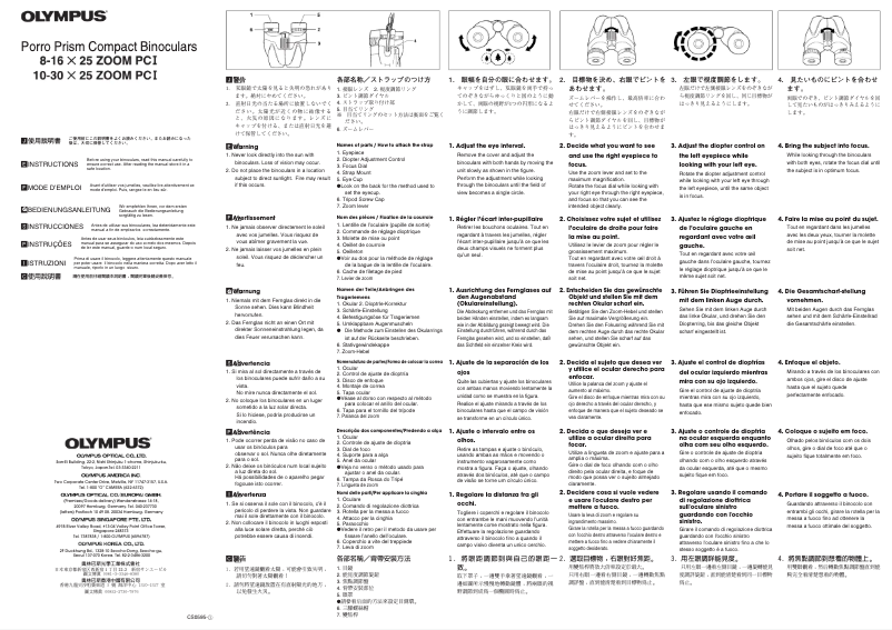 Página 1 del manual Manual de usuario Olympus Tracker 8-16x25 Zoom PC I