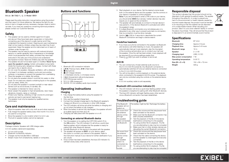 Página 1 del manual Manual de usuario Exibel BX51
