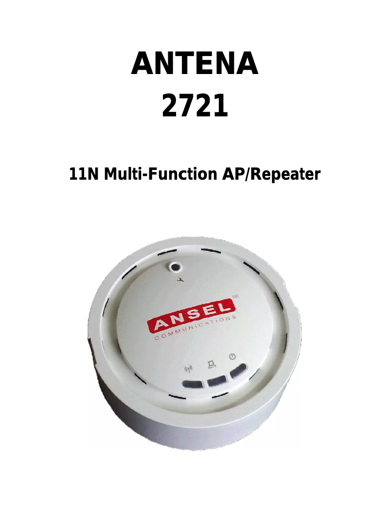 Imagen de la primera página del manual del dispositivo 2721