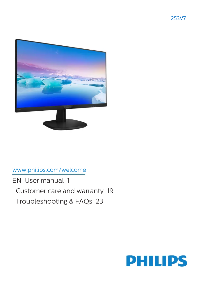 Imagen de la primera página del manual del dispositivo V Line 253V7LJAB