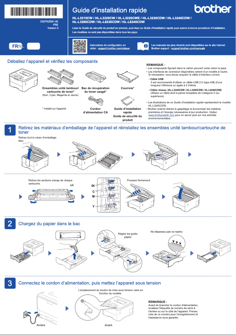 Imagen de la primera página del manual del dispositivo HL-L8230CDW